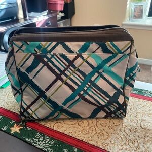 Spacious top zip cosmetic bag